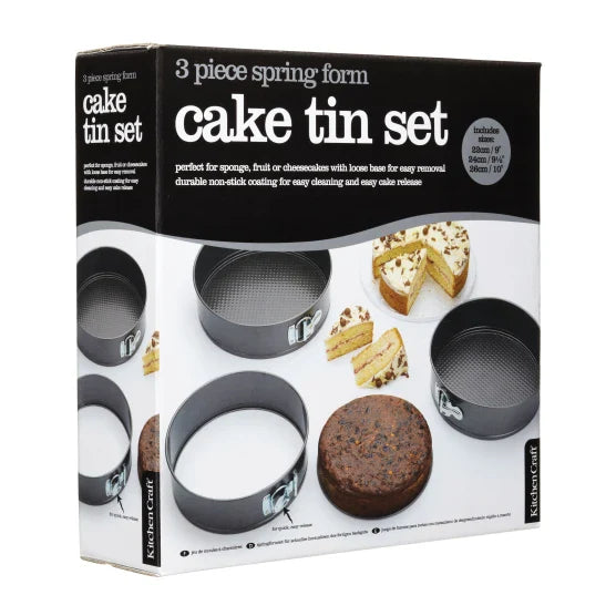 KitchenCraft Non-Stick Springform Cake Pans, Set of 3