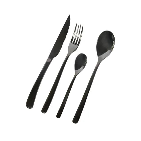 Nicolson Russell Buddha Black Cutlery Set, 16-Piece