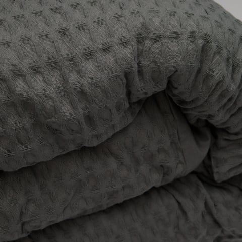 Thread Office Grey Chunky Waffle Duvet Cover Set